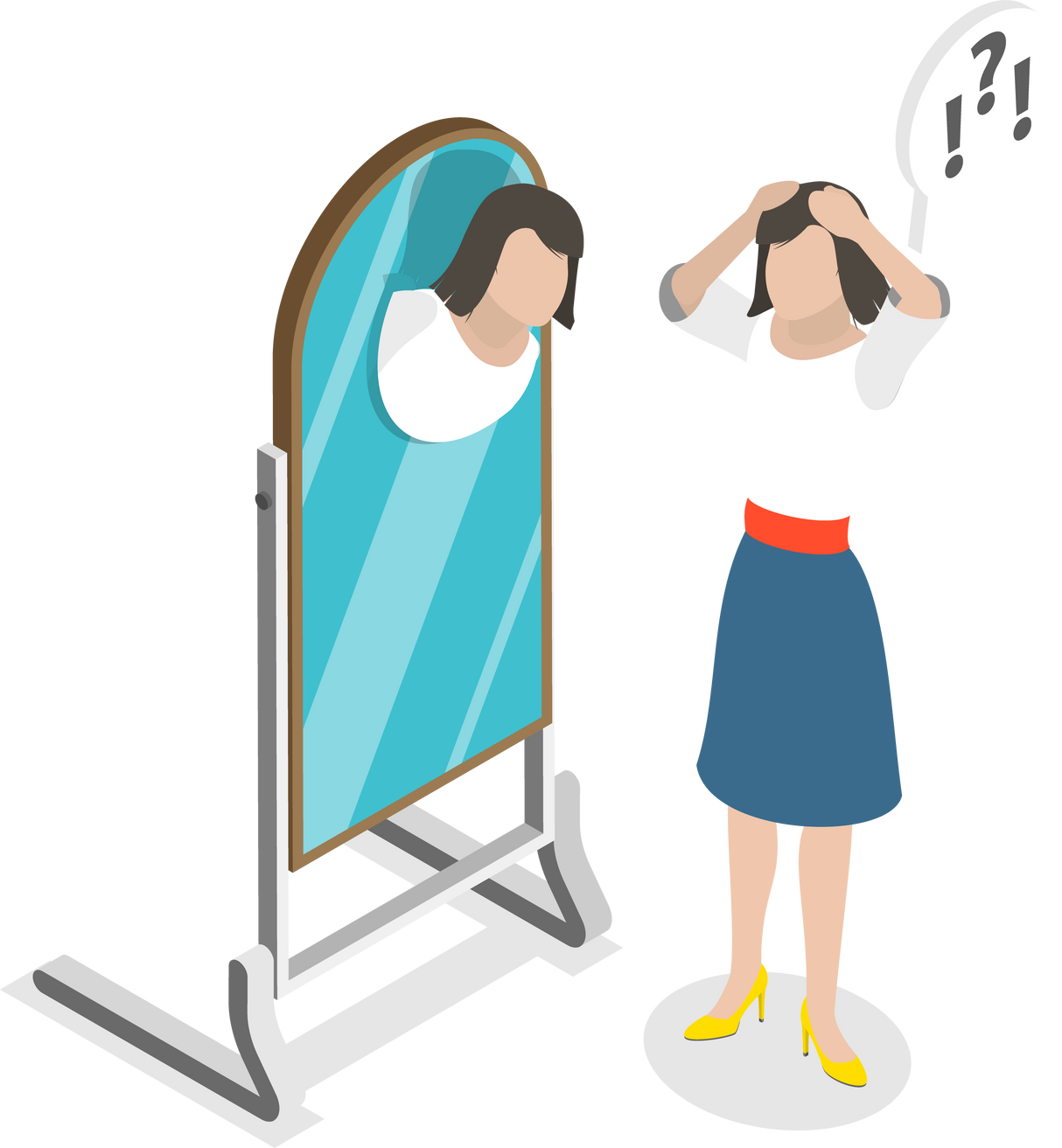 3D Isometric Flat  Conceptual Illustration of Self Awareness